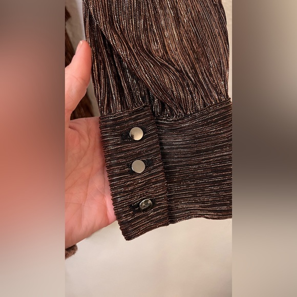 LIKE NEW Sabina Musayev brown metallic tiered dress size small retail $400-$500 - Picture 10 of 13